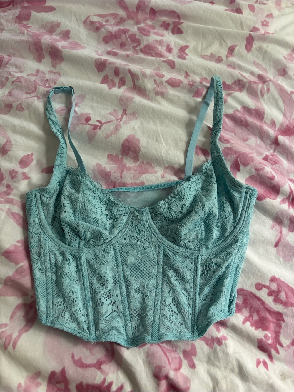 Cyan Lace Corset